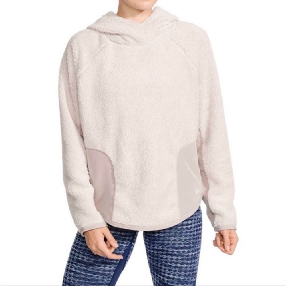 Nike Sherpa Therma Fleece Pullover Hoodie Size Small Women